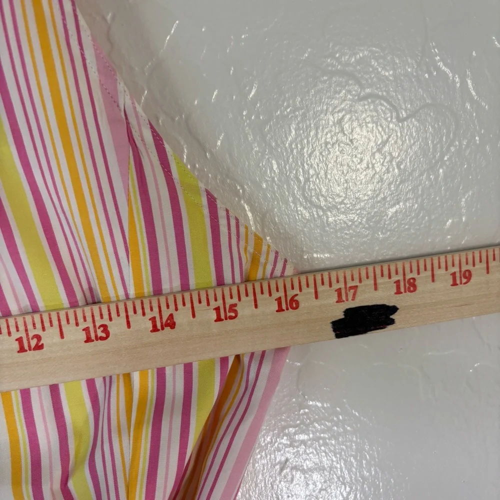 Lilly Pulitzer Vintage White Label Wrap Shirt Golden Lion Maritime Stripe Sz 6 - Picture 6 of 7